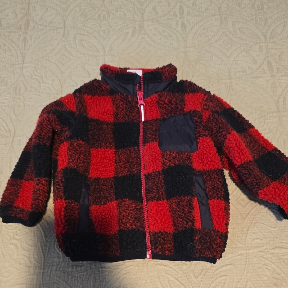 Wonder Nation Red and Black Checkered Kids Jacket
